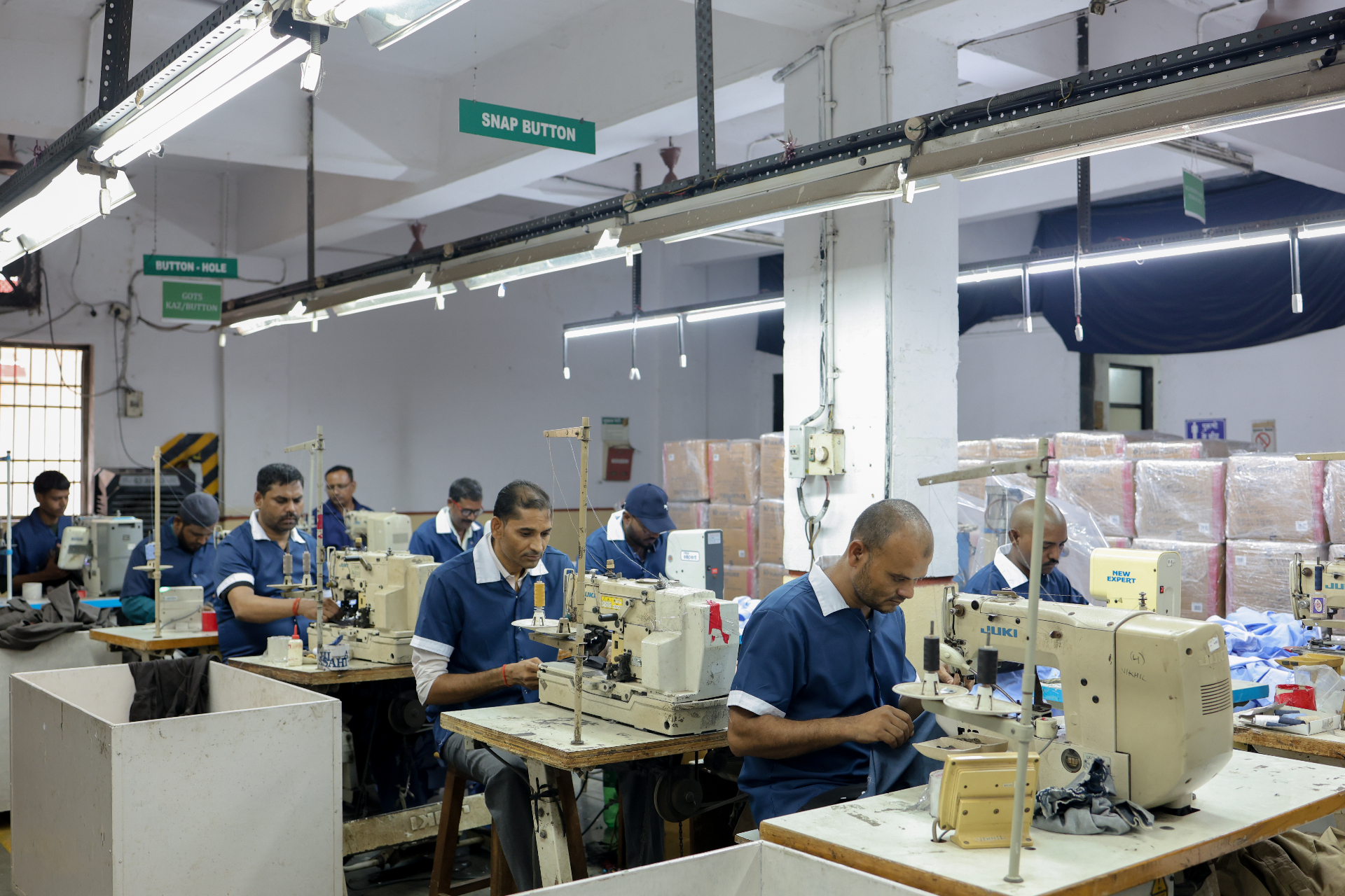 Pressing department at the Prasam Exports facility
